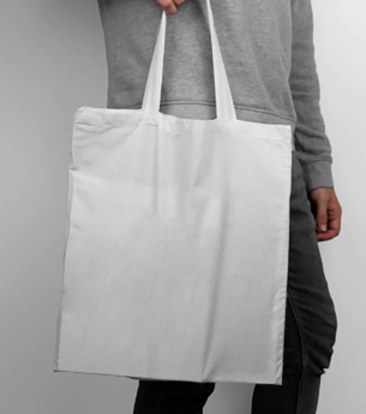 Eco-friendly white tote bag